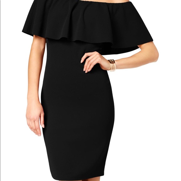 FREE W/ ITEM EQUAL/MORE VALUE Off-The-Shoulder, Body Con, Ruffle Mini Dress - Picture 2 of 6